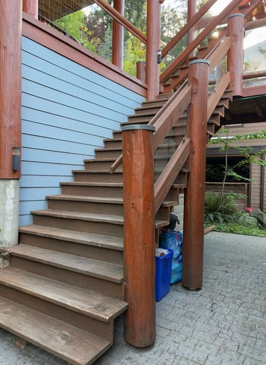 Nanaimo home railing and post repair, completed by Vancouver Island company Embassy Restorations