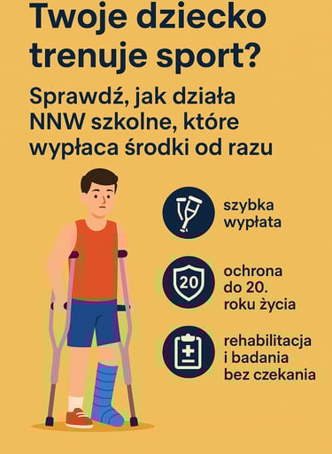 NNW szkolne dla młodych sportowców – szybka wypłata, ochrona do 20. roku życia, rehabilitacja i bada