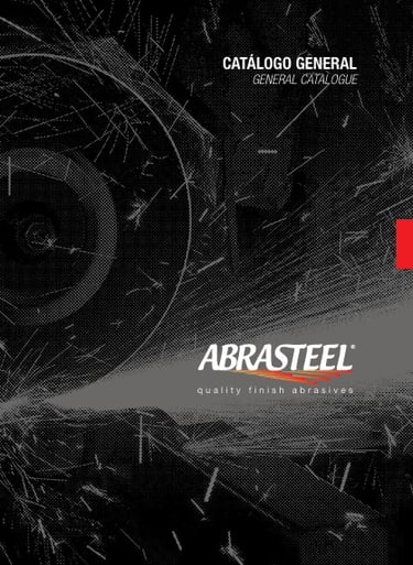 Catálogo general de abrasivos Abrasteel para acabado y tratamiento de superficies metálicas.