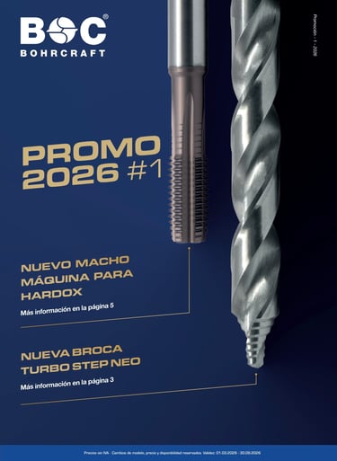 Promoción 2026 Bohrcraft: Brocas Turbo Step Neo y machos de máquina para Hardox