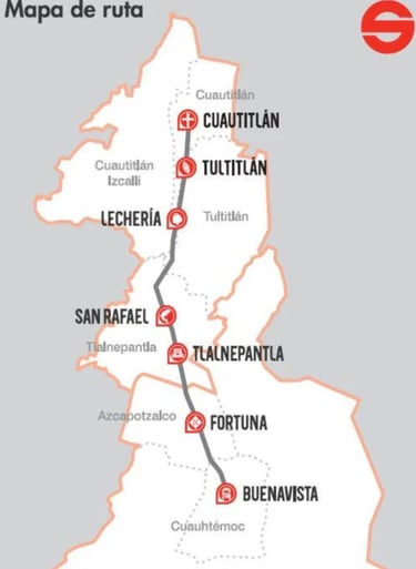 mapa del tren Suburbano Estaciones del tren suburbano