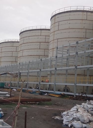Adani Wilmar Limited Edible Oil Refinery Pipe Rack in Hazira, Gujarat