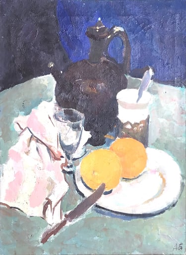 bodegón de boris vladimirovich alekseev de 1962 óleo sobre lienzo. 