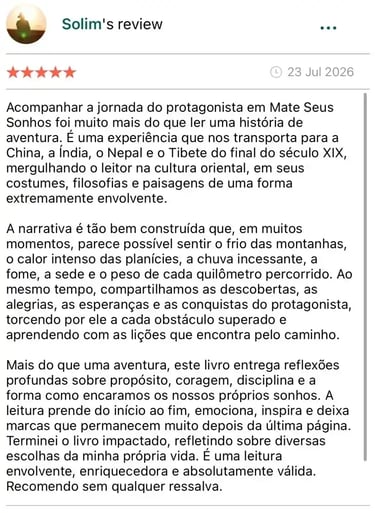 Avaliação Goodreads Livro Mate Seus Sonhos