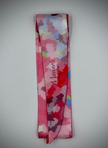 Marino's - accessoire mode - twilly - petite écharpe - motif floral - look tendance et lumineux