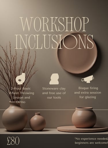 Wheel Throwing classes in Chelmsford, Pottery Classes, Workshops