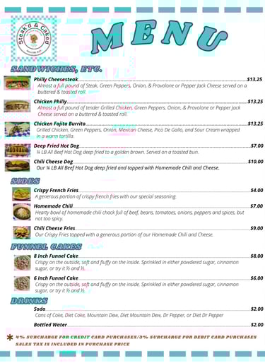 Image of Steak'd & Caked menu