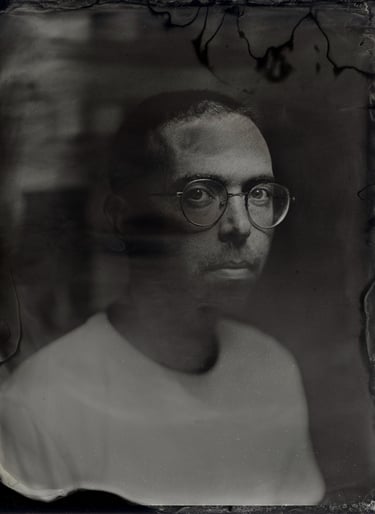 tintype portrait of victor saliba, ceramist at poterie victor