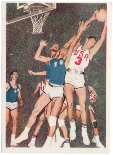1968 Baggioli Editore Olimpiadi #167 Team USA featuring Jerry West basketball card