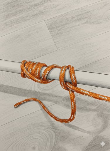Icicle Hitch gripping slick railing. Strongest electrician wire pulling hitch