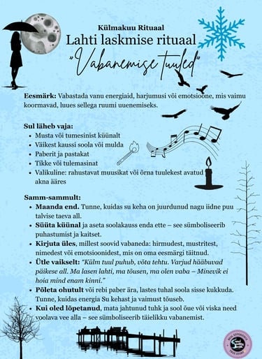 Külmakuu Rituaal Lahti laskmise rituaal Soul Sisters Tarot