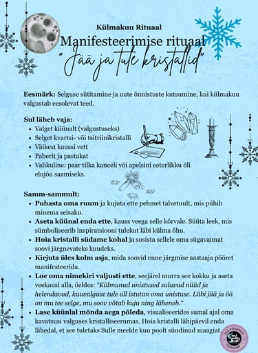 Külmakuu Rituaal Manifesteerimise Rituaal Soul Sisters Tarot