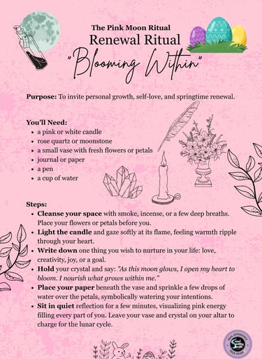 Pink Moon Renewal Ritual Page Soul Sisters Tarot