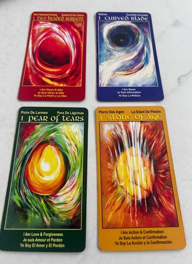 56 Manor Arcana tarot cards 4 suits of colors from the I Am One tarot deck