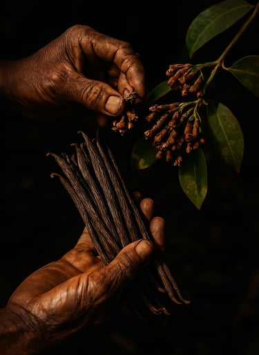 Clove and Vanilla pods