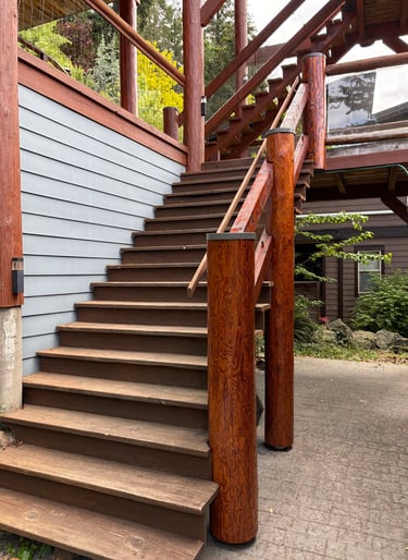 Nanaimo home railing and post repair, completed by Vancouver Island company Embassy Restorations