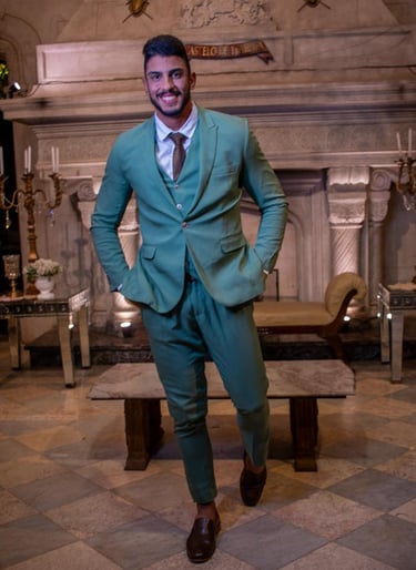 Terno masculino azul para casamento - Spaço Glamour Recife