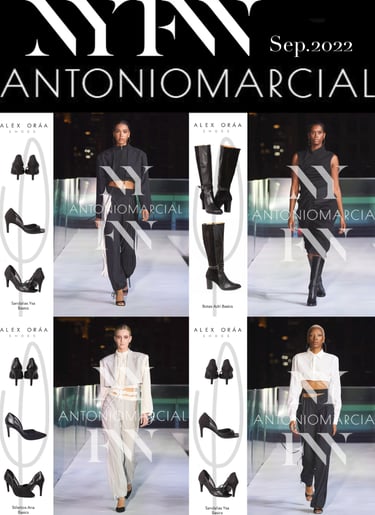 Calzado Alex Oráa en pasarela de Antonio Marcial en New York Fashion Week