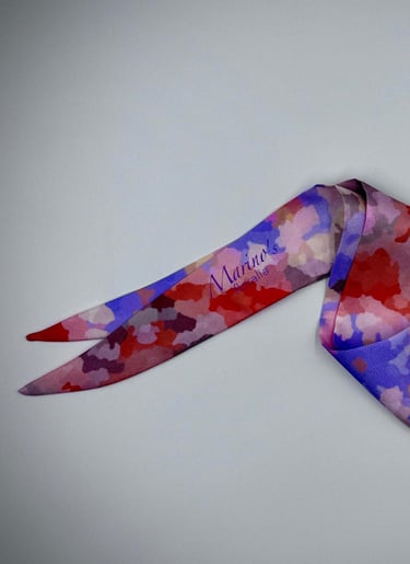 Marino's - accessoire mode - twilly - petite écharpe - motif floral - look tendance et lumineux