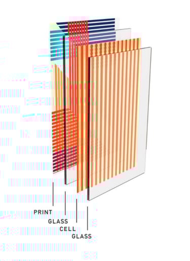 a print of a glass window with a picture of a glass window