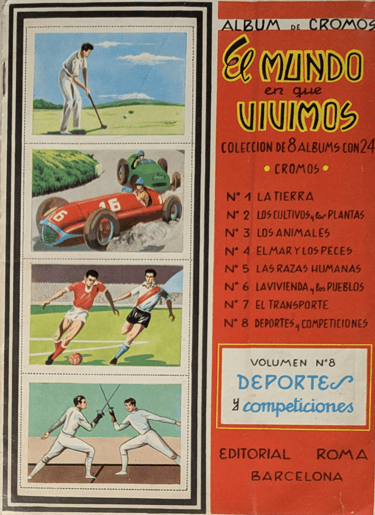 1962 Spanish Sports Card Album El Mundo En Que Vivimos