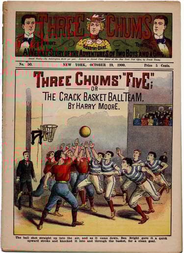 Three Chums "Five" Pulp Comic 1900 Craker Basketball Team Harry Moore Antique Sports Comic