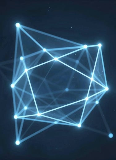 Abstract AI-generated music waveform glowing in neon blue on a dark background.