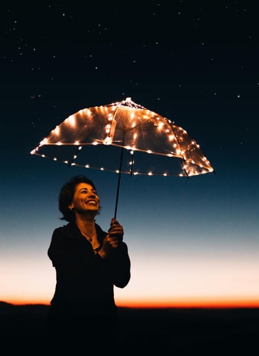 femme-parapluie-lumière