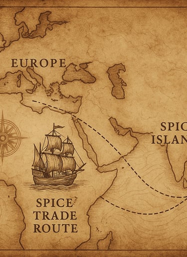 Old Map of International Spices Trade