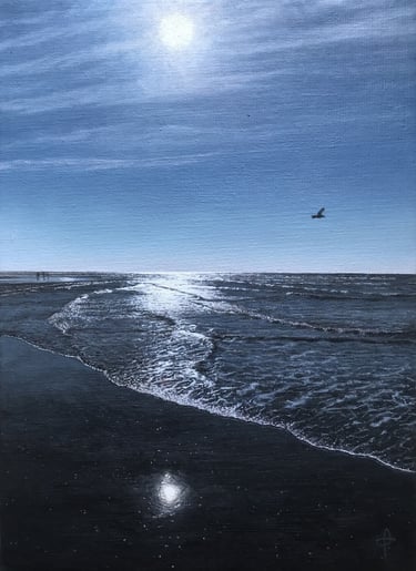 Tableau peinture à l'huile - Lumière de la côte d'Opale