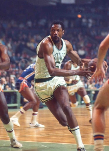 Bill Russell of the Celtics at the Boston Garden in 1969 by James Drake for Sports Illustrated