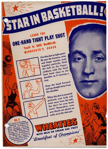 1939 Wheaties Star in Basketball Panel Dave MacMillan #3