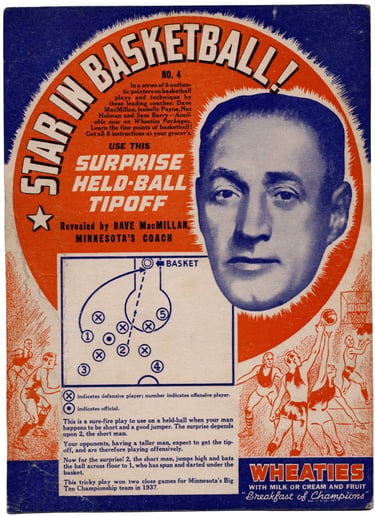1939 Wheaties Star in Basketball Panel Dave MacMillan #4