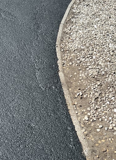 “Before and after tarmac restoration showing driveway repair by PJB Exterior Cleaning”