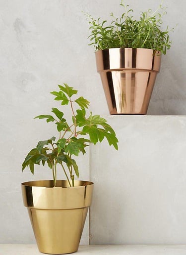 Metal planter pots