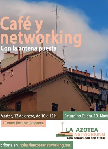 Cartel de la sesión de networking de La azotea networking en enero de 2026
