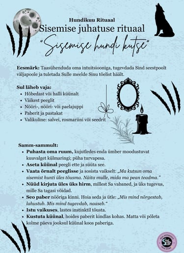 Hundikuu rituaal Sisemise juhatuse rituaal Soul Sisters Tarot