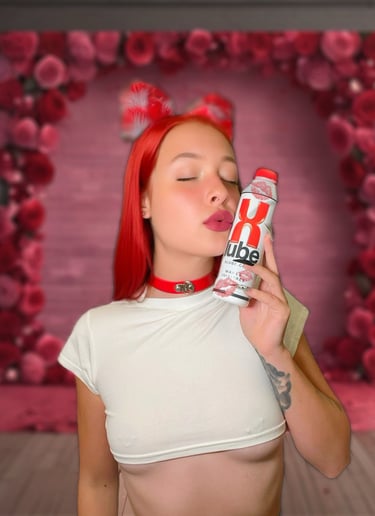 Kendall Morr holding XLube bottle