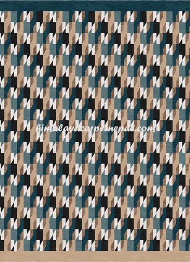 hand knotted high quality carpet - Geometric design - himalayacarpetnepal.com