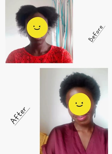 black woman showing of her healthy afro