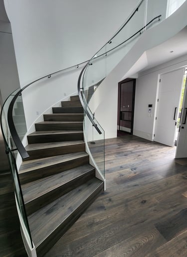 Glass banister installation
