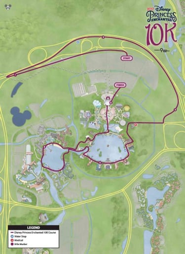 2017 runDisney Princess Half Marathon Weekend 10K Course Map