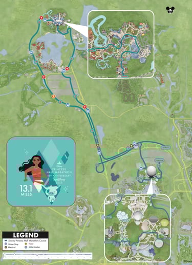2023 runDisney Princess Half Marathon Course Map