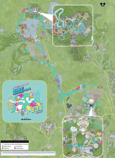 2023 runDisney Walt Disney World Marathon Weekend Half Marathon Course Map