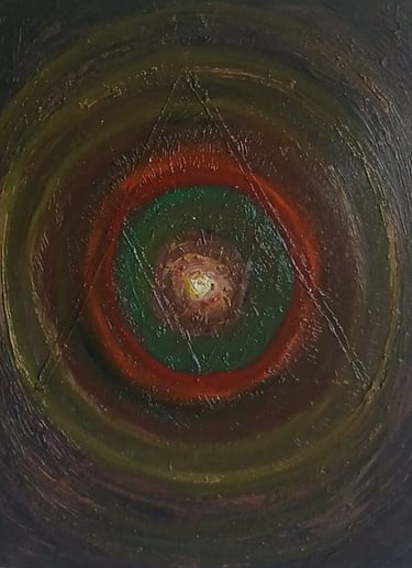 Kaal Chakra oil on canvas by Anuragk Gupta
