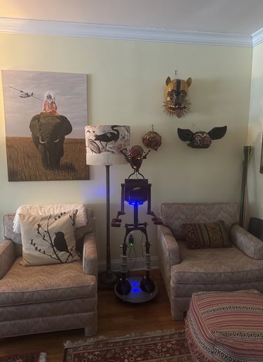 Talbotics robot sculpture at home in New York City.