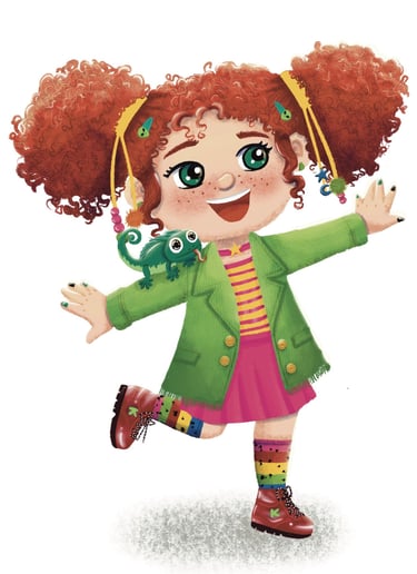 Kooky kolle and her green lizard Kage