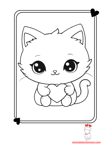 Cute cat coloring page