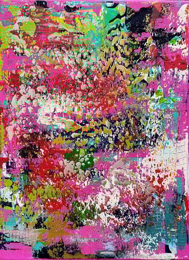 Acrylic painting Acrylbild Acryl Bild Gemälde abstrakt pink grün Jungle