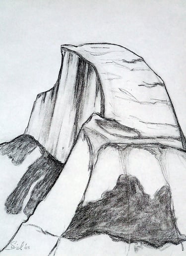 Half Dome: charcoal on paper, 2003
